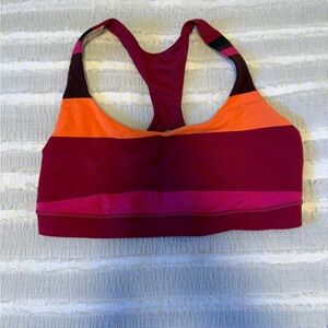Lululemon size 12 Women’s Colorblock Racerback Sports Bra - Deep Berry & Orange